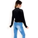 Black Small Women's Velvet Blazer with Single Button Closure