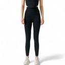  Women's High Waist Ribbed Texture Seamless Leggings