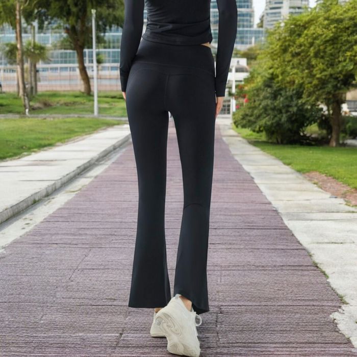 Women's High Waist Flare Leggings with Stretch Fit