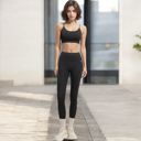 Black Small Women's High Waist Active Leggings with Side Pockets