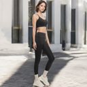 Black Small Women's High Waist Active Leggings with Side Pockets