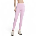 Pink Large Women's High Waist Active Leggings with Side Pockets