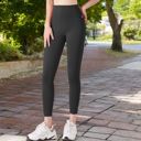 Black Large Women's High Waist Full-Length Workout Leggings