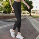 Black Large Women's High Waist Full-Length Workout Leggings