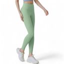 Green Large Women's High Waist Full-Length Workout Leggings