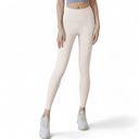 Beige Large Women's High Waist Full-Length Workout Leggings