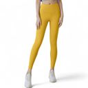 Yellow Large Women's High Waist Full-Length Workout Leggings