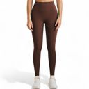 Brown Large Women's Seamless High Waist Compression Leggings for Activewear