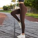 Brown Large Women's Seamless High Waist Compression Leggings for Activewear