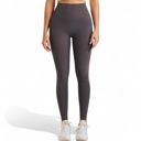 Gray Large Women's Seamless High Waist Compression Leggings for Activewear