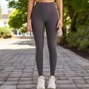 Gray Large Women's Seamless High Waist Compression Leggings for Activewear