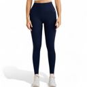 Blue Large Women's Seamless High Waist Compression Leggings for Activewear