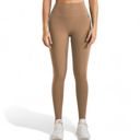 Beige Large Women's Seamless High Waist Compression Leggings for Activewear