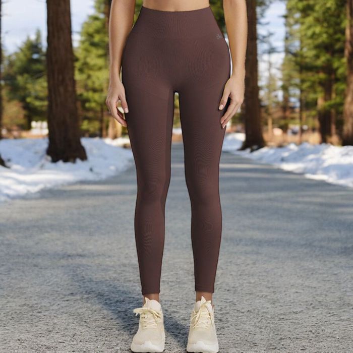 Women's High Waist Ribbed Leggings with Seamless Fit