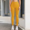 Yellow Large Seamless High Waist Compression Leggings