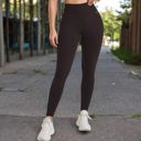 Black Large Women's High Waist Seamless Leggings with Full-Length Compression Fit