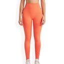 Orange Large Women's High Waist Seamless Leggings with Full-Length Compression Fit