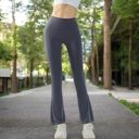 Gray Large Women's High Waist Ribbed Seamless Leggings with Sculpting Fit