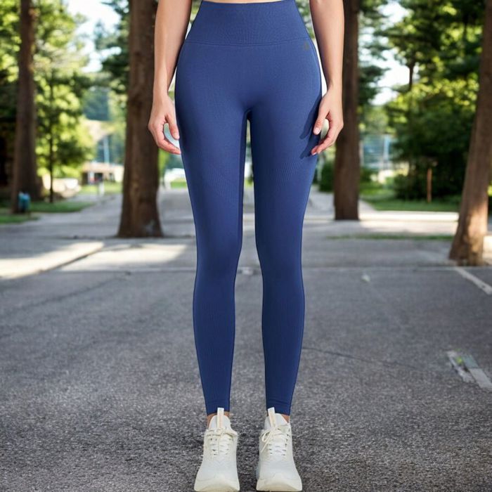 Women's High Waist Ribbed Seamless Leggings with Sculpting Fit