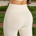 Green Large Women's High Waist Ribbed Seamless Leggings with Stretch Compression Fit