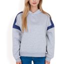  Women's Oversized Hoodie with Contrast Shoulder Stripes