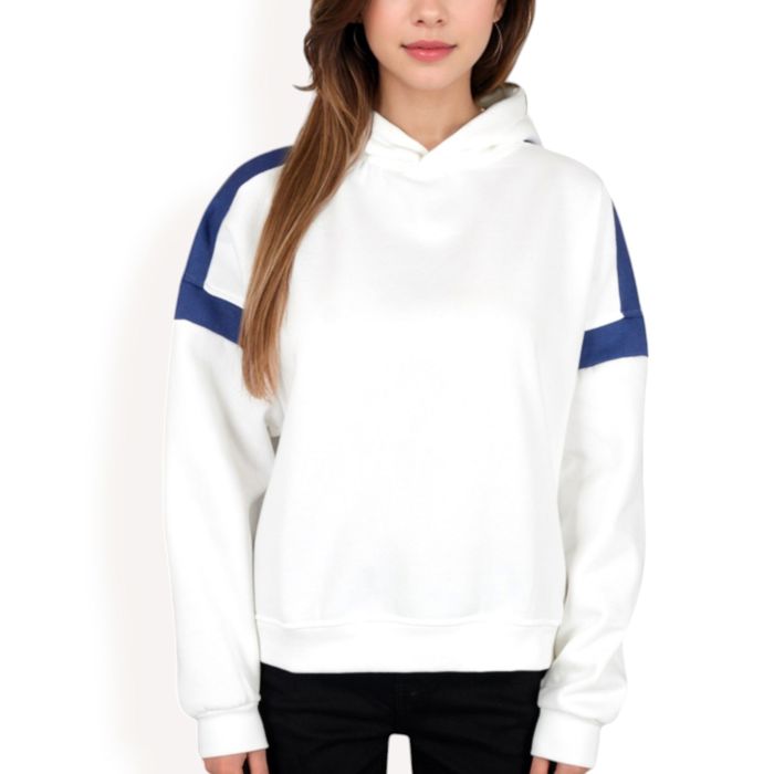 Women's Oversized Hoodie with Contrast Shoulder Stripes