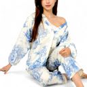  Women's Two-Piece Printed Lounge Set with Button-Up Top and Elastic Waist Pants