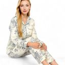  Women's Printed Button-Up Pajama Set with Piping Details