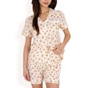  Women's Floral Print Button-Up Short Pajama Set