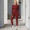 Red Small Women's Long Sleeve Seamless Activewear Top