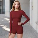 Red Small Women's Long Sleeve Seamless Activewear Top