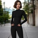 Black Large Women's Long Sleeve Zip-Up Activewear Jacket