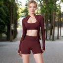 Red Large Women's Long Sleeve Zip-Up Activewear Jacket