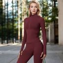 Red Large Women's Long Sleeve Zip-Up Activewear Jacket