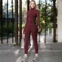 Red Large Women's Long Sleeve Zip-Up Activewear Jacket