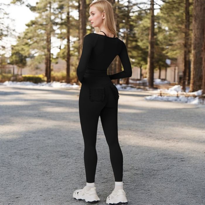 Women's Long Sleeve Zip-Up Top with Thumbholes