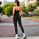 Black Large Women's High-Waist Seamless Full-Length Leggings