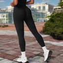 Black Large Women's High-Waist Seamless Full-Length Leggings