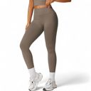 Brown Large Women's High-Waist Seamless Full-Length Leggings