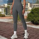 Gray Large Women's High-Waist Seamless Full-Length Leggings