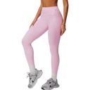 Pink Large Women's High Waist Seamless Leggings with Contoured Panels for Comfortable Stretch Fit