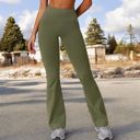 Green Large Women's High Waist Flared Leg Yoga Pants