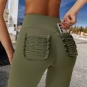 Green Large Women's High Waist Flared Leg Yoga Pants