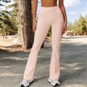 Pink Large Women's High Waist Flared Leg Yoga Pants