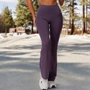 Purple Large Women's High Waist Flared Leg Yoga Pants