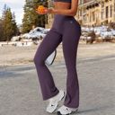 Purple Large Women's High Waist Flared Leg Yoga Pants