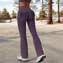 Purple Large Women's High Waist Flared Leg Yoga Pants