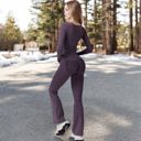 Purple Large Women's High Waist Flared Leg Yoga Pants