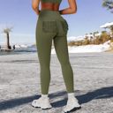 Green Large Women's High Waist Seamless Leggings with Full