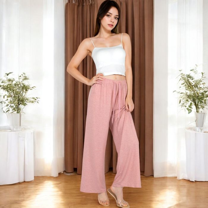 Women's Relaxed Fit Wide-Leg Lounge Pants with Adjustable Drawstring